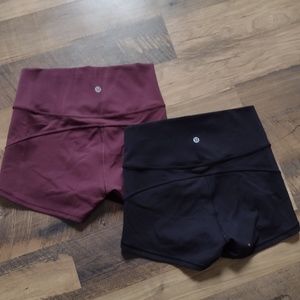 Lululemon boogie roll down shorts 2 pr nwot